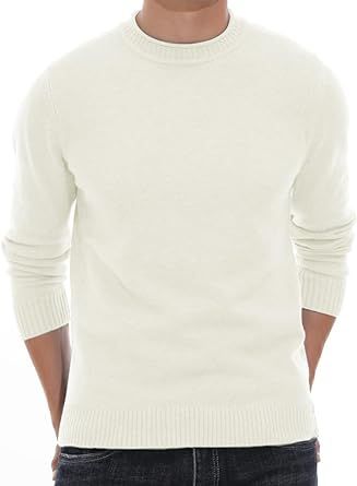 Sailwind Men's Crewneck Sweater Soft Casual Sweaters for Men Classic Pullover Sweaters with Ribbing Edge