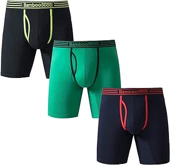 BAMBOO COOL Men's Underwear Soft Bamboo Viscose Moisture-wicking Man Boxer Briefs 3/4/5 Pack