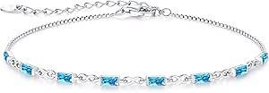 CDE 925 Sterling Silver Birthstone Bracelets for Women Infinity Symbol Dainty Simple Women Charm Link Bracelet Birthday Jewelry Christmas Anniversary Graduation Gifts for Her Girls Mom Wife