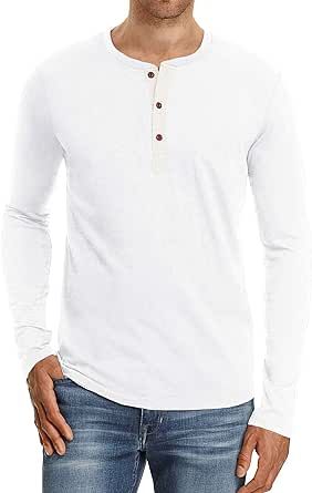 NITAGUT Mens Fashion Casual Front Placket Basic Long/Short Sleeve Henley T-Shirts