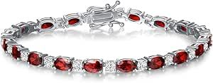 FANCIME Birthstone Bracelets Sterling Silver Tennis Bracelets Charm Fine Jewelry Birthday Jewelry Gifts for Women Mom Daughter 7"