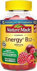 Nature Made Energy B12 1000 mcg, Dietary Supplement for Energy Metabolism Support, 80 Gummies, 40 Day Supply