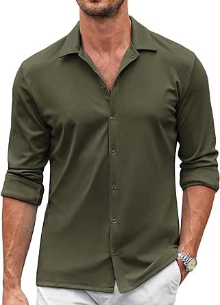 COOFANDY Men's Casual Button Down Shirt Wrinkle Free Shirts Long Sleeve Dress Shirt