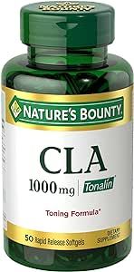 Nature's Bounty Tonalin Pills and Dietary Supplement, Diet and Body Support, 1000 mg, 50 Softgels