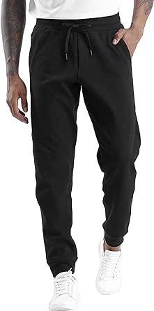 THE GYM PEOPLE Mens' Fleece Joggers Pants with Deep Pockets in Loose-fit Style