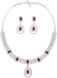 AMLY MJ JEWELLERY Ruby Diamond Jewelley Set for Women, Girls 23028