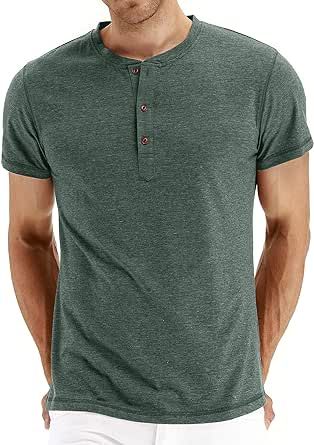 NITAGUT Mens Fashion Casual Front Placket Basic Long/Short Sleeve Henley T-Shirts