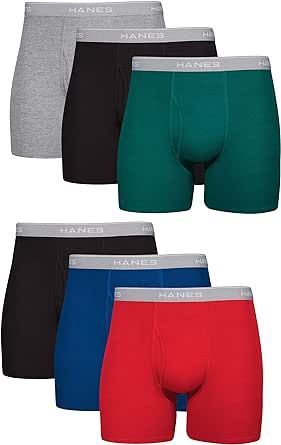 Hanes Men's Boxer Briefs, Soft and Breathable Cotton Underwear with ComfortFlex Waistband, Multipack