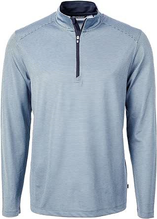 Cutter & Buck Virtue Eco Pique Micro Stripe Recycled Mens Big & Tall Quarter Zip