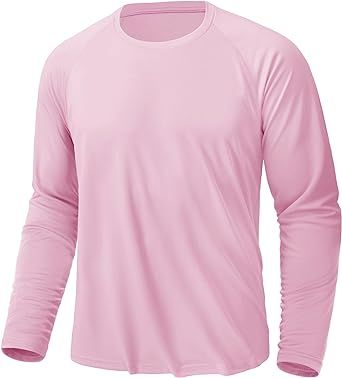 KEFITEVD Men's UV Sun Protection UPF 50+ Shirts Long Sleeve Rash Guard Workout Quick Dry Shirt for Hiking Fishing Swimming